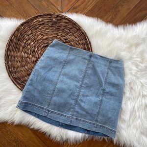 High Waisted Denim Mini Skirt